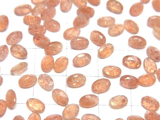 [Video]High Quality Sunstone AAA- Loose stone Oval Faceted 6x4mm 5pcs