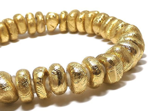 [Video][One of a kind] Meteorite (Muonionalusta) Rough Roundel Yellow Gold Bracelet NO.1