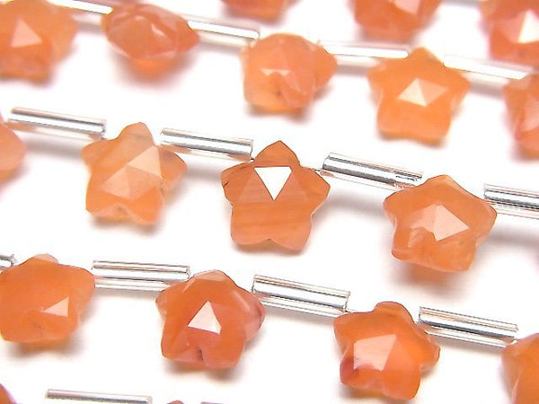 [Video]High Quality Carnelian AA++ Faceted Star 8x8mm 1strand (8pcs )
