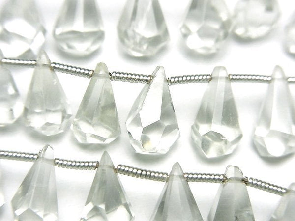 [Video]High Quality Green Amethyst AA++ Rough Drop Faceted Briolette 1strand beads (aprx.7inch/17cm)