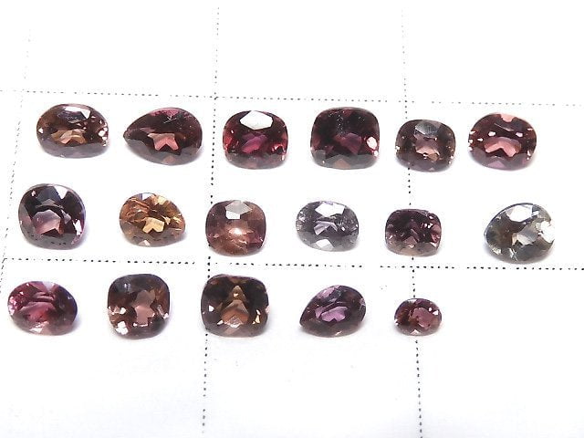 [Video][One of a kind] High Quality color change Sapphire Loose stone Faceted 17pcs set NO.47