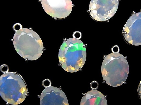 [Video]High Quality Ethiopian Opal AAA Bezel Setting Oval Faceted 10x8mm Silver925 1pc