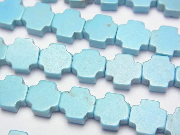 [Video]Magnesite Turquoise Cross 8x8mm 1strand beads (aprx.15inch/37cm)