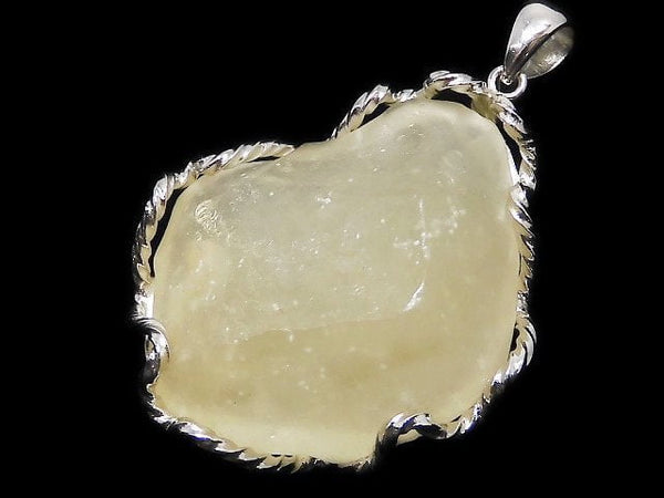 [Video][One of a kind] Libyan Desert Glass Roughlock Nugget Pendant Silver925 NO.301