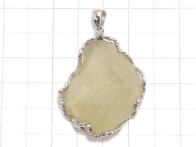 [Video][One of a kind] Libyan Desert Glass Roughlock Nugget Pendant Silver925 NO.301