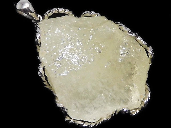 [Video][One of a kind] Libyan Desert Glass Roughlock Nugget Pendant Silver925 NO.303