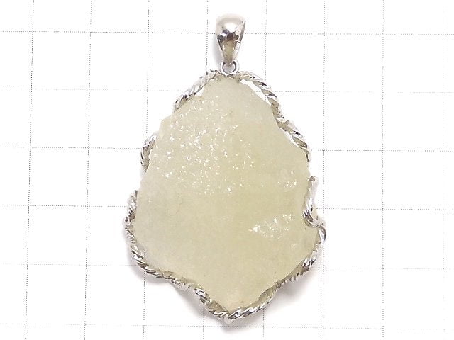 [Video][One of a kind] Libyan Desert Glass Roughlock Nugget Pendant Silver925 NO.303