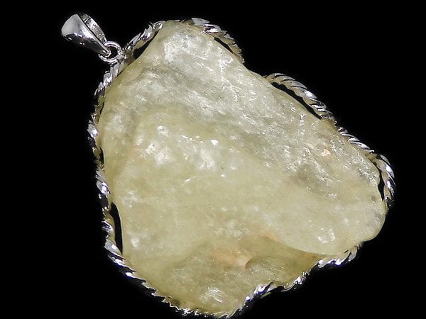 [Video][One of a kind] Libyan Desert Glass Roughlock Nugget Pendant Silver925 NO.305