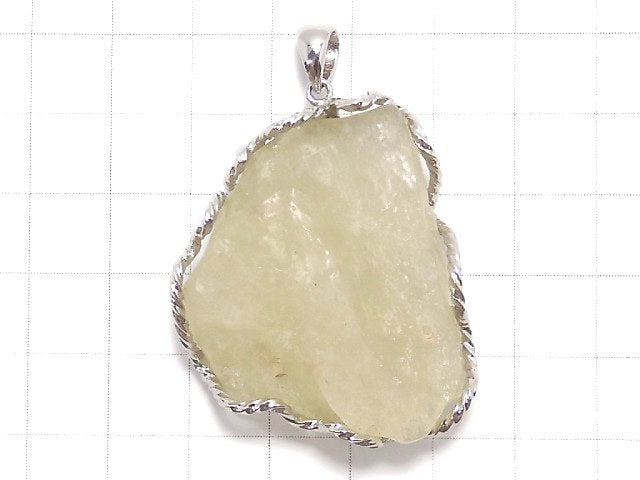 [Video][One of a kind] Libyan Desert Glass Roughlock Nugget Pendant Silver925 NO.305