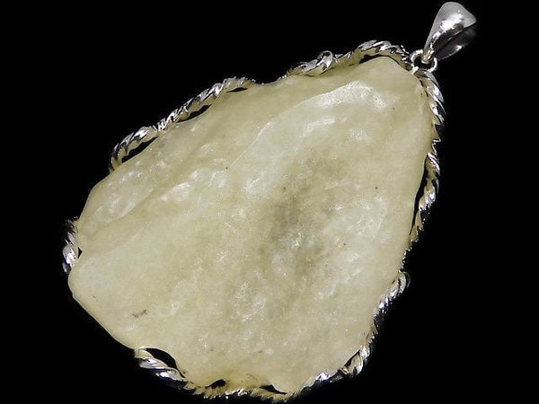 [Video][One of a kind] Libyan Desert Glass Roughlock Nugget Pendant Silver925 NO.306