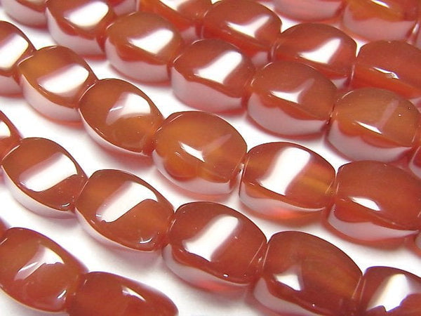 [Video] Red Agate 4Faceted Twist Faceted Rice 11x8x8mm 1strand beads (aprx.15inch/36cm)