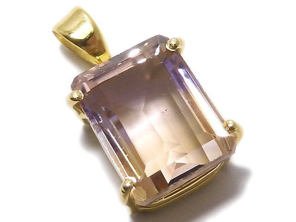 [Video][One of a kind] High Quality Ametrine AAA Faceted Pendant 18KGP NO.5