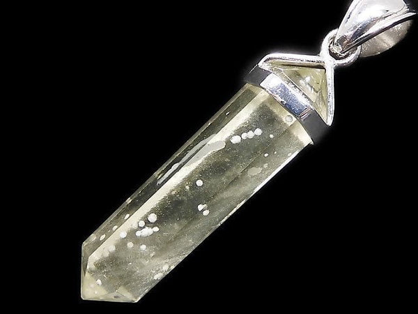 [Video][One of a kind] Libyan Desert Glass Double Point Pendant Silver925 NO.48