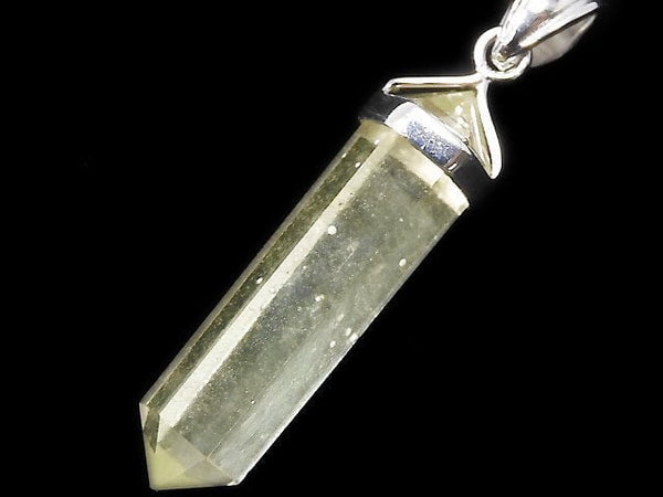 [Video][One of a kind] Libyan Desert Glass Double Point Pendant Silver925 NO.59