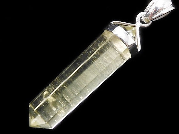 [Video][One of a kind] Libyan Desert Glass Double Point Pendant Silver925 NO.65