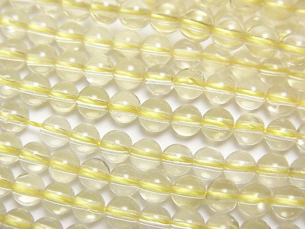 [Video]Lemon Quartz AAA- Round 4mm 1strand beads (aprx.15inch/38cm)