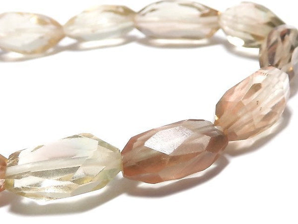 [Video][One of a kind] High Quality Oregon Sunstone AAA Faceted Nugget Bracelet NO.6