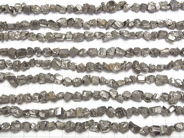 [Video]Pyrite Rough Faceted Nugget half or 1strand beads (aprx.13inch/32cm)