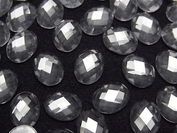 [Video] Crystal AAA Oval Faceted Cabochon 10x8mm 3pcs
