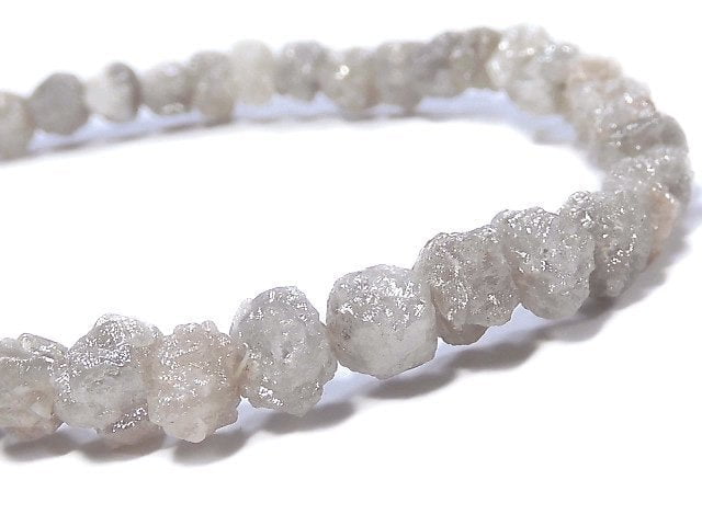 [Video] [One of a kind] [1mm hole] Gray Diamond Rough Nugget Bracelet NO.8