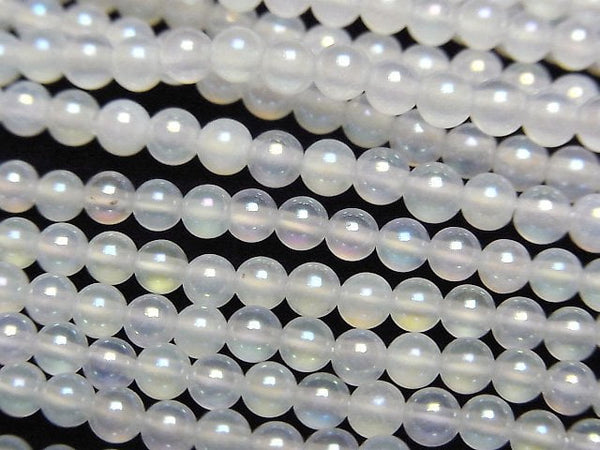 [Video] Flash, White Chalcedony Round 3mm 1strand beads (aprx.15inch/37cm)