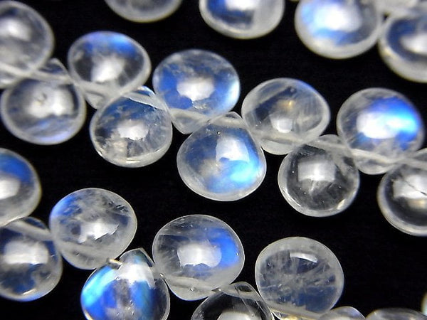 [Video]High Quality Rainbow Moonstone AAA- Chestnut (Smooth) half or 1strand beads (aprx.6inch/15cm)