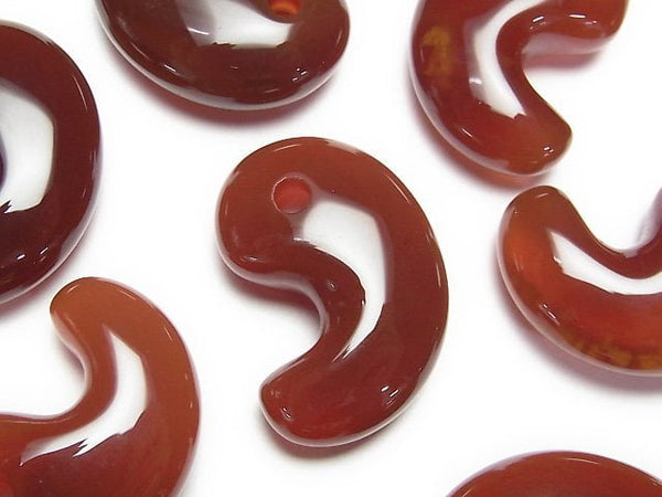 [Video] Red Agate AAA Comma Shaped Bead 30x20mm 1pc