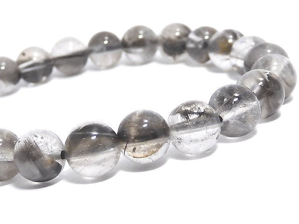 [Video][One of a kind] Platinum Rutilated Quartz AAA- Round 6.5mm Bracelet NO.1