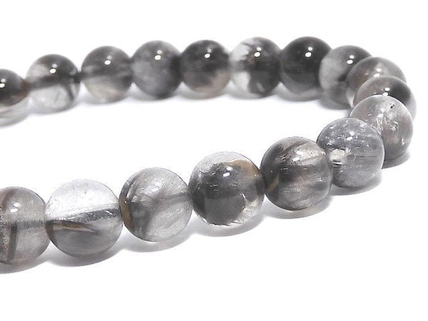 [Video][One of a kind] Platinum Rutilated Quartz AAA- Round 7mm Bracelet NO.2