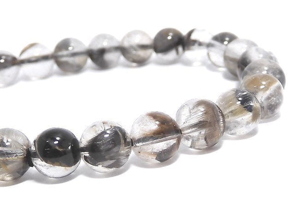 [Video][One of a kind] Platinum Rutilated Quartz AAA- Round 7mm Bracelet NO.3