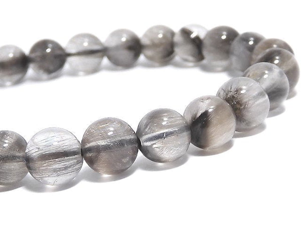 [Video][One of a kind] Platinum Rutilated Quartz AAA- Round 7mm Bracelet NO.4