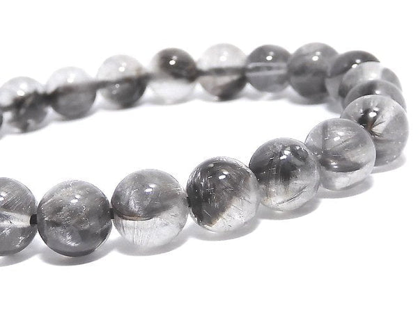 [Video][One of a kind] Platinum Rutilated Quartz AAA- Round 7.5mm Bracelet NO.6