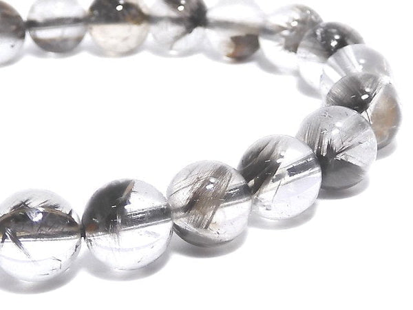 [Video][One of a kind] Platinum Rutilated Quartz AAA- Round 8mm Bracelet NO.8