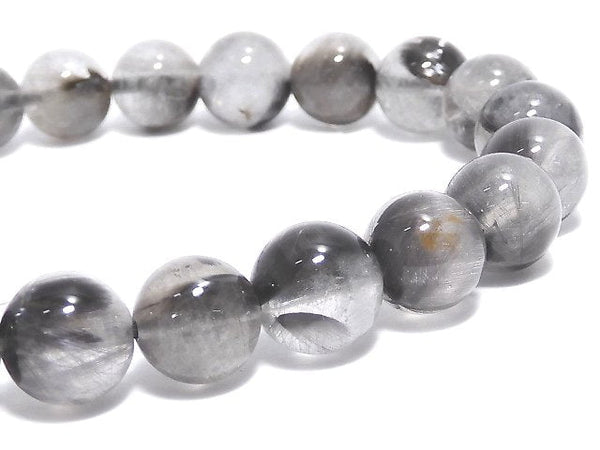 [Video][One of a kind] Platinum Rutilated Quartz AAA- Round 8.5mm Bracelet NO.11