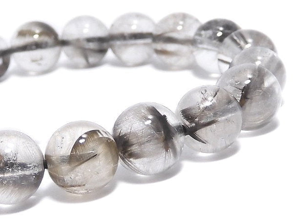 [Video][One of a kind] Platinum Rutilated Quartz AAA- Round 9mm Bracelet NO.12