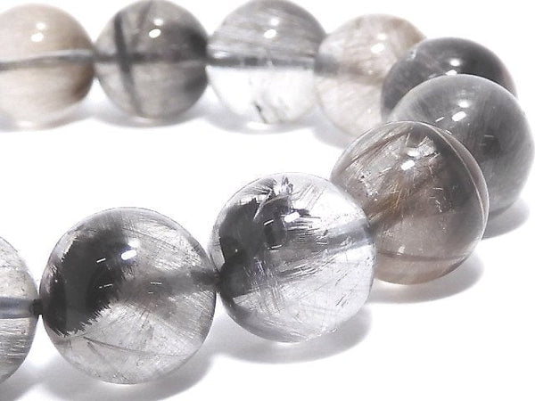 [Video][One of a kind] Platinum Rutilated Quartz AAA- Round 12mm Bracelet NO.18