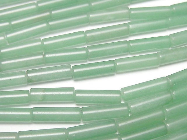 [Video] Green Aventurine Tube 13x4x4mm 1strand beads (aprx.15inch/37cm)