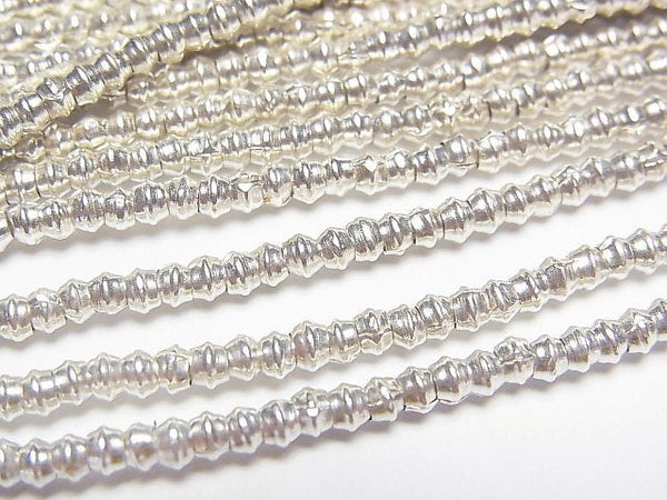 Karen Silver Patterned Roundel 2.5x2.5x1.5mm 1/4 or 1strand beads (aprx.28inch/69cm)