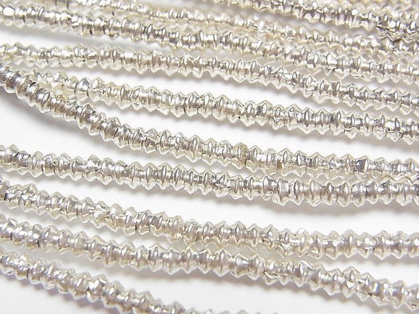 Karen Silver Patterned Roundel 3x3x1.5mm 1/4 or 1strand beads (aprx.27inch/67cm)