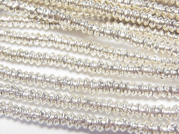 Karen Silver Patterned Roundel 3.5x3.5x1.5mm 1/4 or 1strand beads (aprx.28inch/70cm)