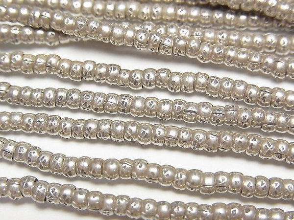 Karen Silver Patterned Roundel 2.5x2.5x1.5mm 1/4 or 1strand beads (aprx.27inch/68cm)