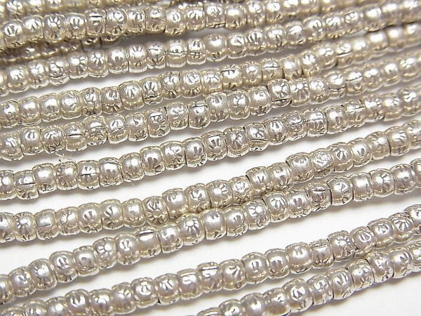 Karen Silver Sun Pattern Roundel 2.5x2.5x2mm 1/4 or 1strand beads (aprx.28inch/69cm)