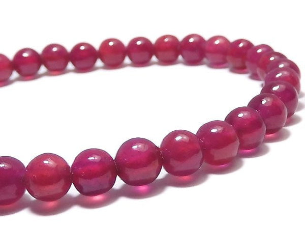 [Video][One of a kind] High Quality Ruby AAA Round 6mm Bracelet NO.17