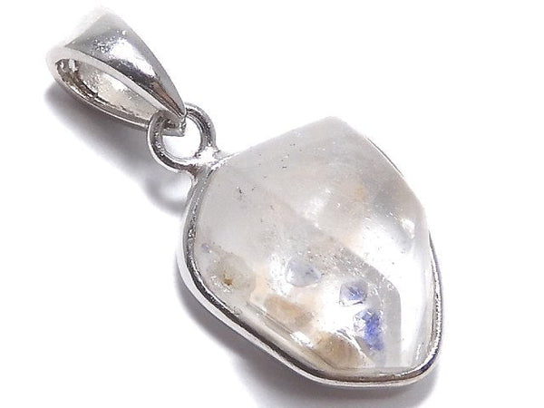 [Video][One of a kind] Fluorite in Quartz Faceted Nugget Pendant Silver925 NO.29