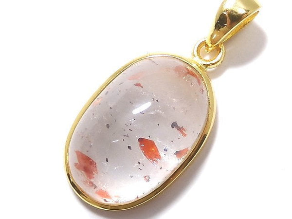 [Video][One of a kind] High Quality Lepidocrocite in Quartz AAA- Pendant 18KGP NO.37