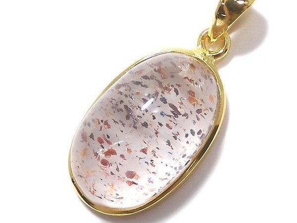 [Video][One of a kind] High Quality Lepidocrocite in Quartz AAA- Pendant 18KGP NO.40