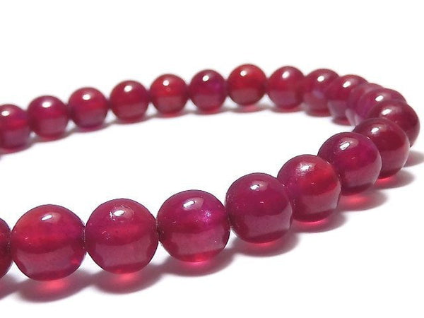 [Video][One of a kind] High Quality Ruby AAA Round 7mm Bracelet NO.18