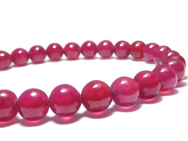 [Video][One of a kind] High Quality Ruby AAA Round 7mm Bracelet NO.20