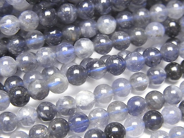 Iolite AA++ Round 4mm 1strand beads (aprx.15inch/36cm)