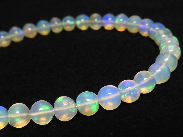 [Video][One of a kind] High Quality Ethiopian Opal AAA- Round 5mm Bracelet NO.4
